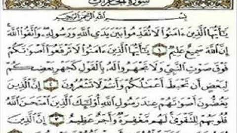 العبد الفقير : أيمن عرفان . سورة الحجرات من آية 1 إلى آية 8