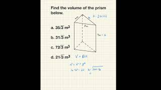 Find The Volume Of A Prism | Geometry Math Problem