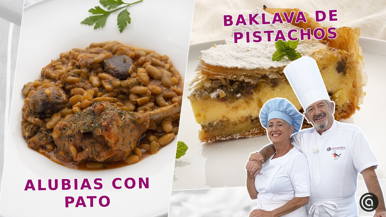 ALUBIAS con pato - BAKLAVA con pistachos y crema de queso // Eva y Karlos Arguiñano