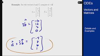 Differential Equations - Vectors and Matrices - Vector Addition Example