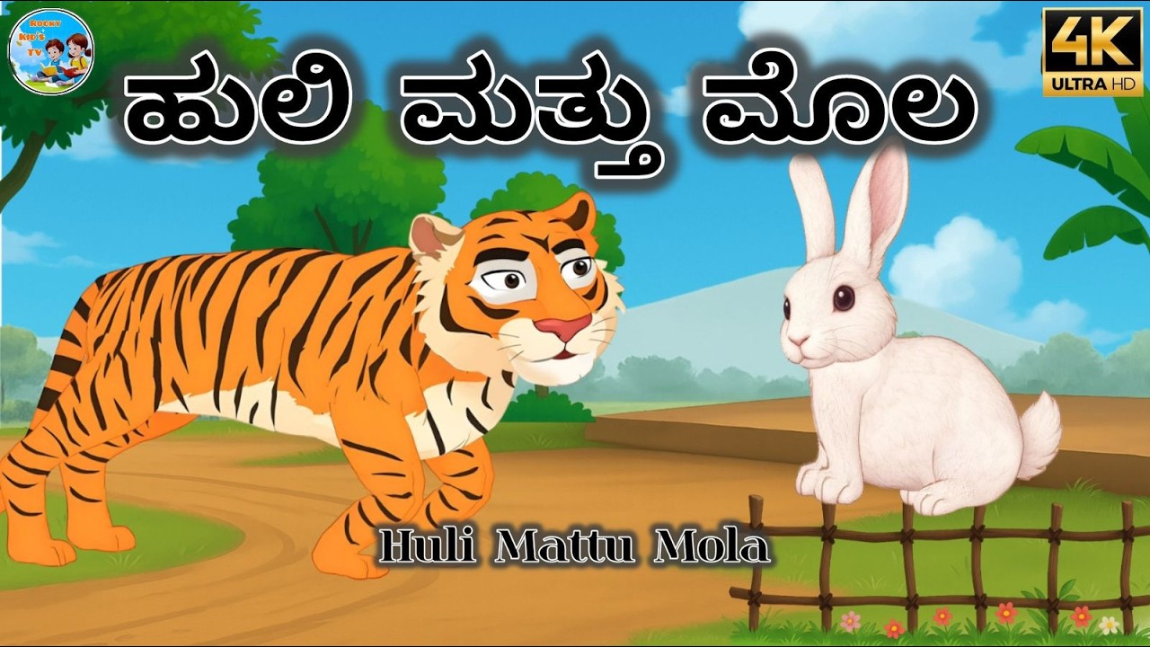 Huli Mattu Mola | ಹುಲಿ ಮತ್ತು ಮೊಲ | Kannada moral stories #cartoon #animation #viral #kannadastories