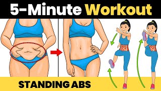 Best 5 Minute STANDING ABS Workout - Lose Your Fupa and Love Handles in 1 Week