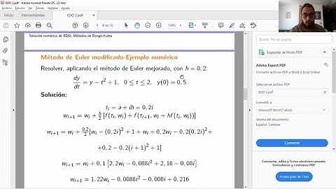 Análisis numérico: Método de Euler modificado y método de Runge-Kutta de orden 4 en MATLAB.