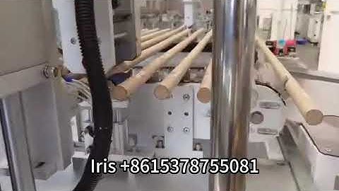 Wood broom handle pasting machine | automatic labeling machine | broosmtick sticker machine