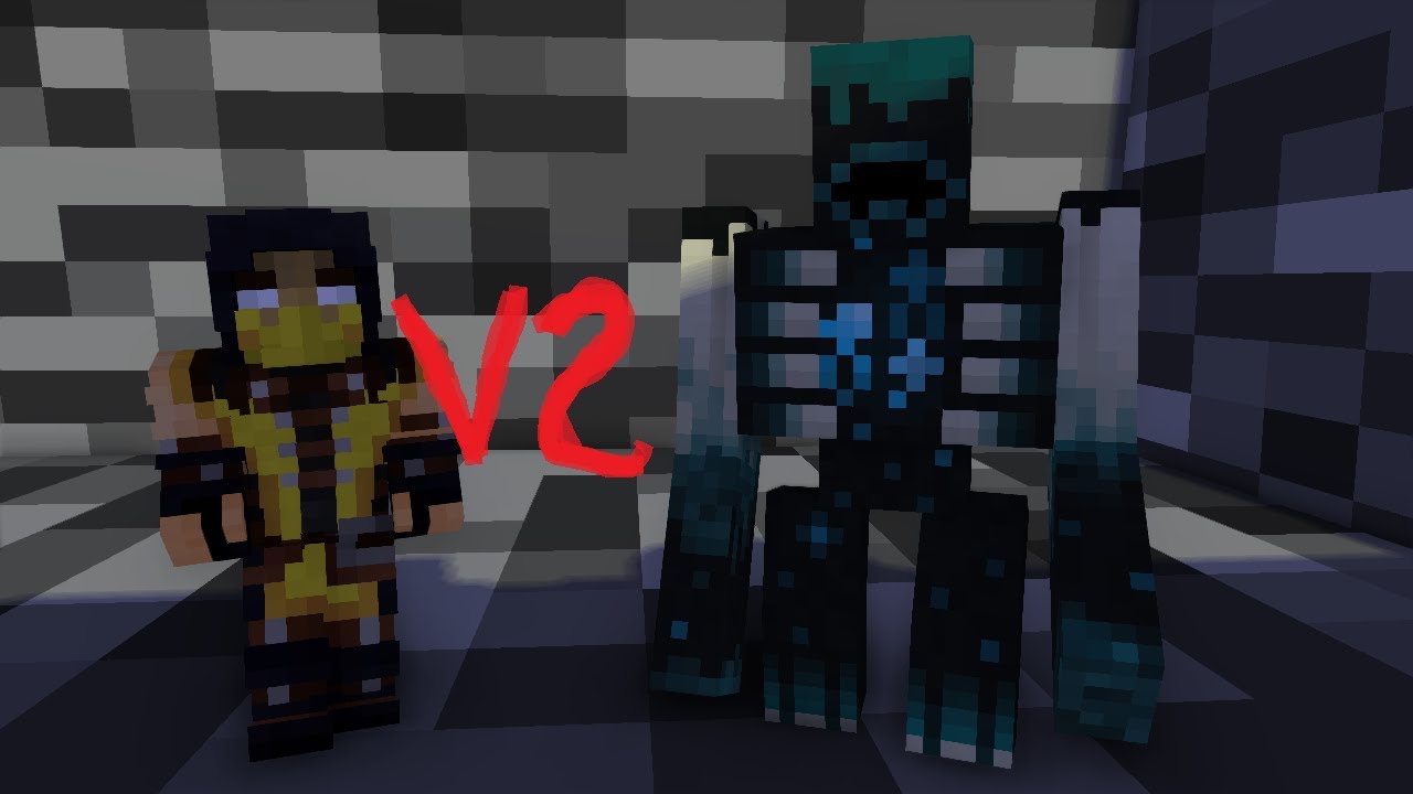(Minecraft Animation) mortal Kombat Scorpion VS iron golem WARDEN battle for children cartoon!!!