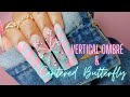 TRENDY BUTTERFLY NAILS/ PASTEL VERTICAL OMBRÉ/ GEL NAIL ART/ ACRYLIC NAIL TUTORIAL