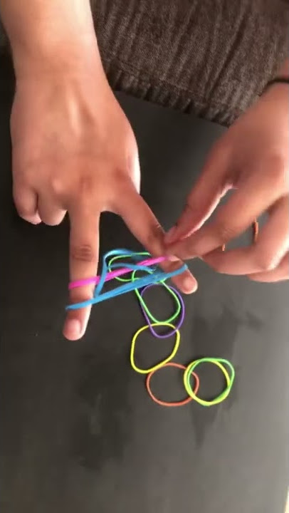 Making rubber band bracelets by rubber bands. ￼#rubberband #bracelet