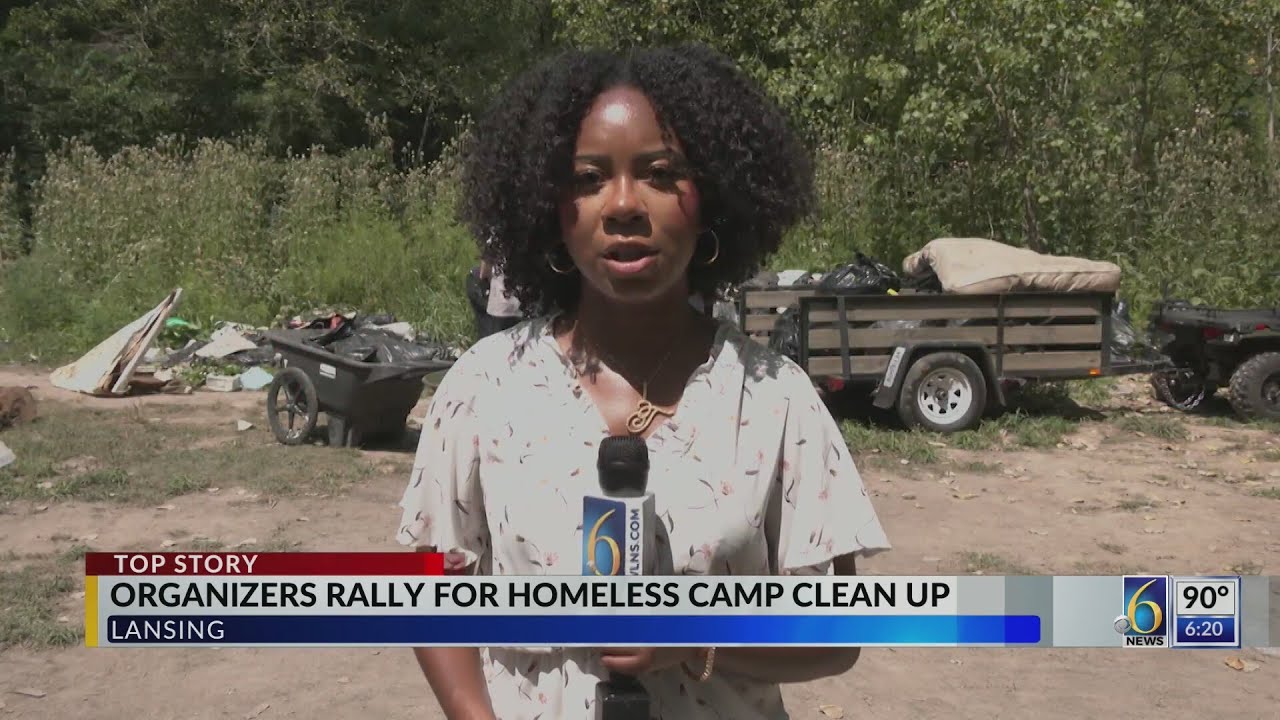 Lansing, MI residents and volunteers tackle trash at homeless camp amid city lawsuit | 6 News at 6