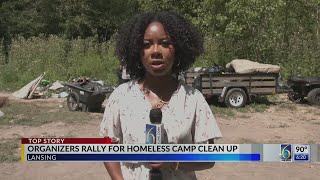 Lansing, MI residents and volunteers tackle trash at homeless camp amid city lawsuit | 6 News at 6