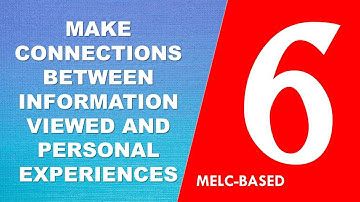 Make Connections between Information Viewed and Personal Experiences / MELC-Based with Teacher Calai