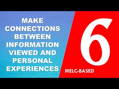 Make Connections Between Information Viewed And Personal Experiences Melc-Based With Teacher Calai