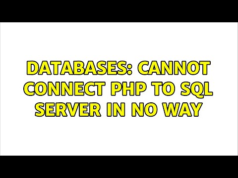 Databases: Cannot connect