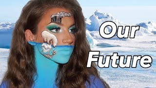 GLOBAL WARMING MAKEUP TRANSFORMATION/PROTEST || SARAHNEWSFX