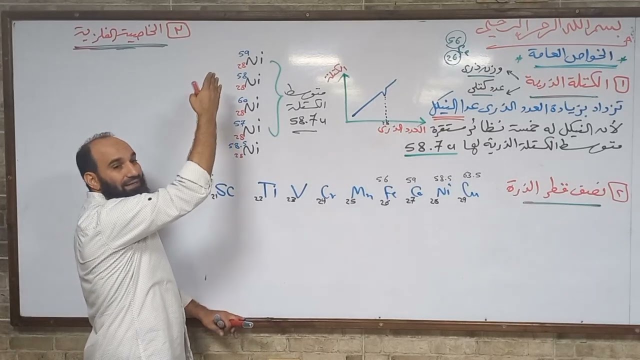 كيمياء ثانوية_عامة ٢٠٢٥ الخواص العامة لعناصر السلسلة الانتقالية الأولى أ.عبدالله الجرف