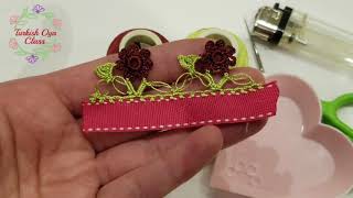 Oya-41 Küçük çiçek motifli Oya Örneği [English Subtitle]Crochet edge sample
