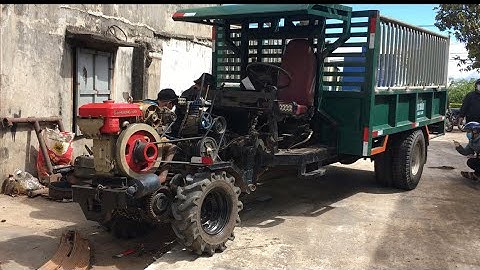 xe công nông vô lăng cầu đẩy ( 2 cầu ) GARA ĐÔNG XUÂN cầu 5 tấn tời bụng móc xe siêu khủng | KPƠL tv