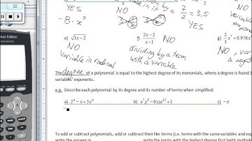 Lesson:  Introduction to Polynomial Functions and Graphs - PART 1