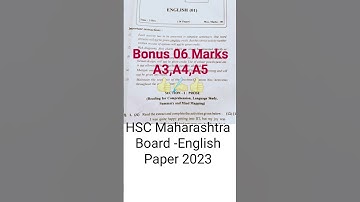 HSC English Paper 2023/Maharashtra Board #hsc2024 #hsc #hscboardexams #class12 #shorts