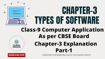Class 9 Chapter | Explanations | Chapter 3  Types of Software  | Part-1