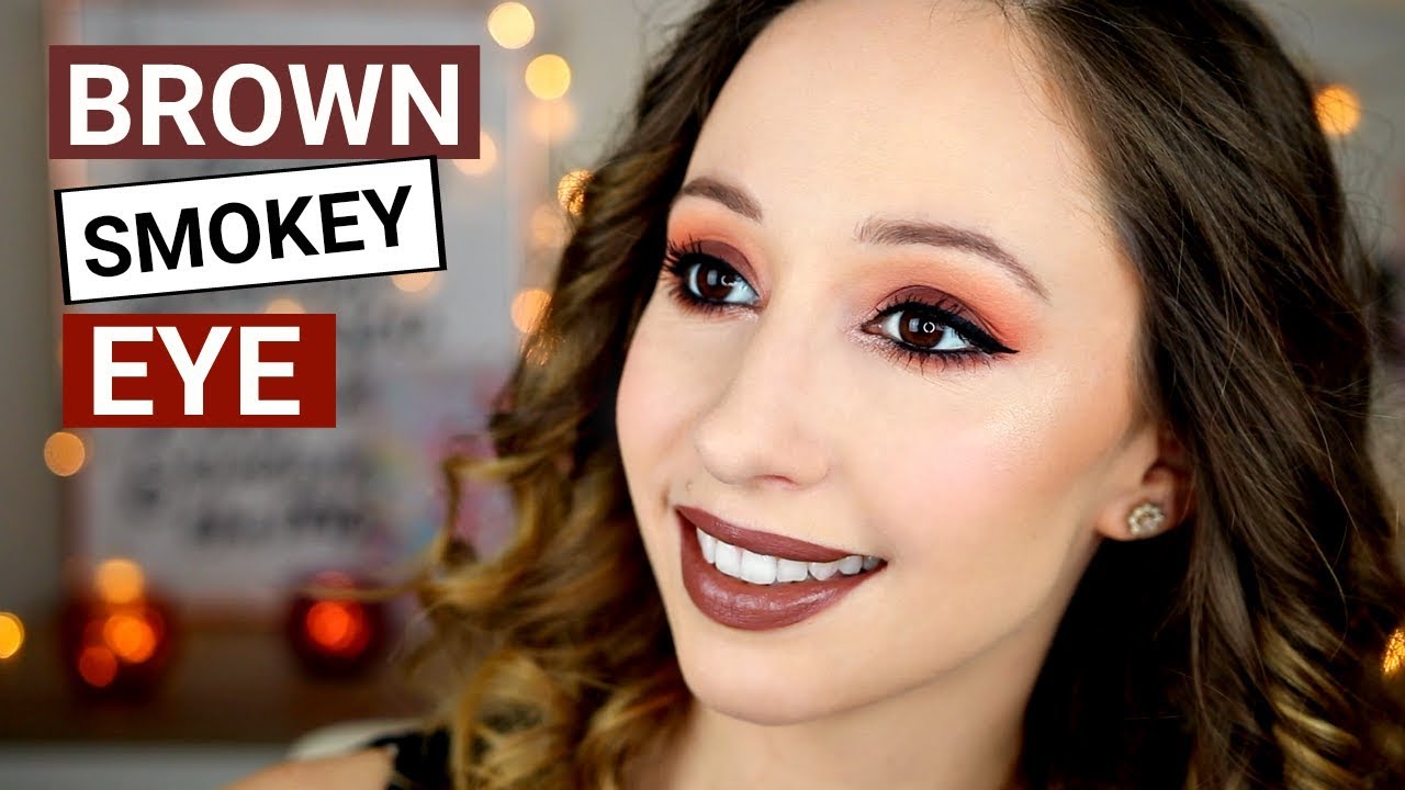 Warm Brown Smokey Eye Makeup Tutorial | Desert Dusk Palette (Hooded eyes!!) eyebrows before and after