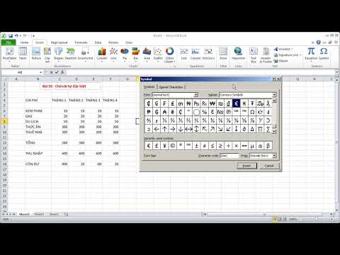 Học EXCEL cơ bản   19 Hướng dẫn chèn kí tự đặc biệt trong Excel