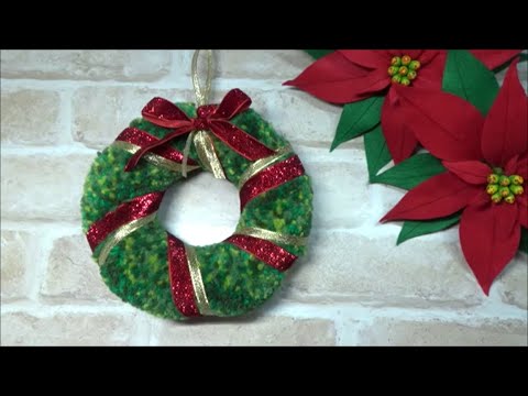 毛糸 クリスマスの飾り 簡単なリースの作り方 Diy Yarn Christmas Decoration How To Make A Simple Lease Youtube