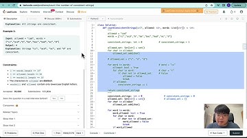Leetcode Python - Easy - Count Number of Consistent Strings (Linear - Single Pointer)