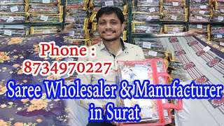 Saree Manufacturer and Saree Wholesaler in Surat || Surat Saree Wholesale, Phone : 8734970227