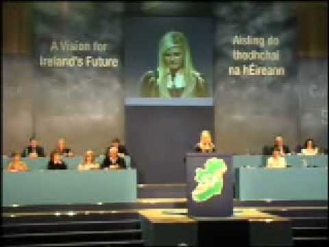 Ógra Shinn Féin representative speaking on gender equality at the Ard Fheis
