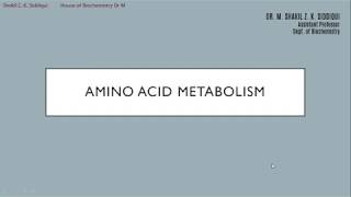 Protein Metabolism AA degraded to Alphaketoglutarate Lect 05