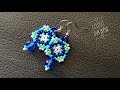 ⚜️ Squared, Beaded Tile Earrings/ Seed beads and Crystal Jewelry/ Aretes Tutorial diy(0572)