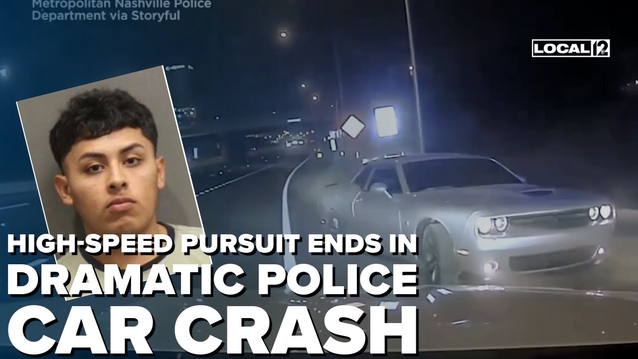 High-speed pursuit ends in dramatic police car crash - YouTube