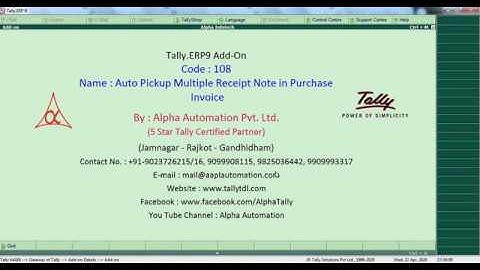 Tally Add On : Auto Pickup Multiple Delivery Challan in Sales Invoice in Tally.ERP9 software.
