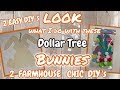 LOOK what I do with these Dollar Tree BUNNIES | 2 EASY DIY's | BEAUTIFUL FARMHOUSE CHIC DIY's