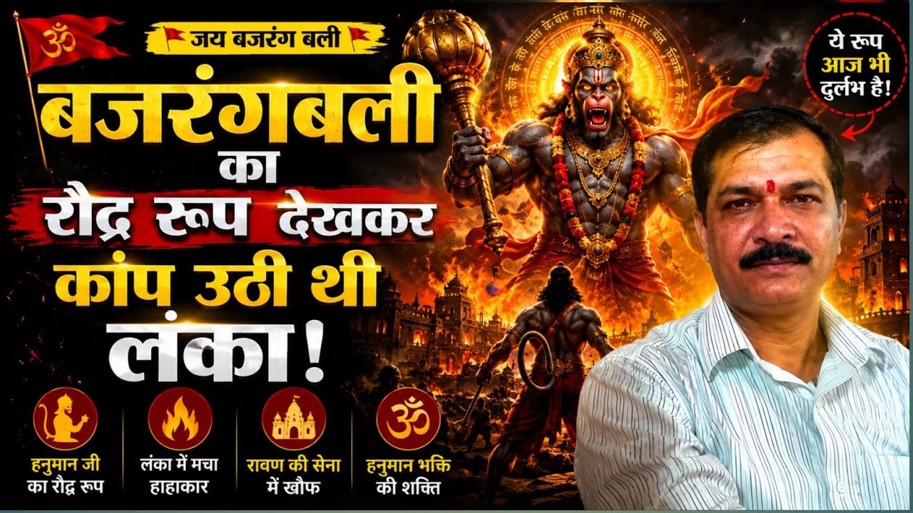 💥बजरंगबली का रौद्र रूप देखकर कांप उठी थी लंका! 😱🔥 | Hanuman Ji Powerful Form | #trending 🙏🚩🕉️