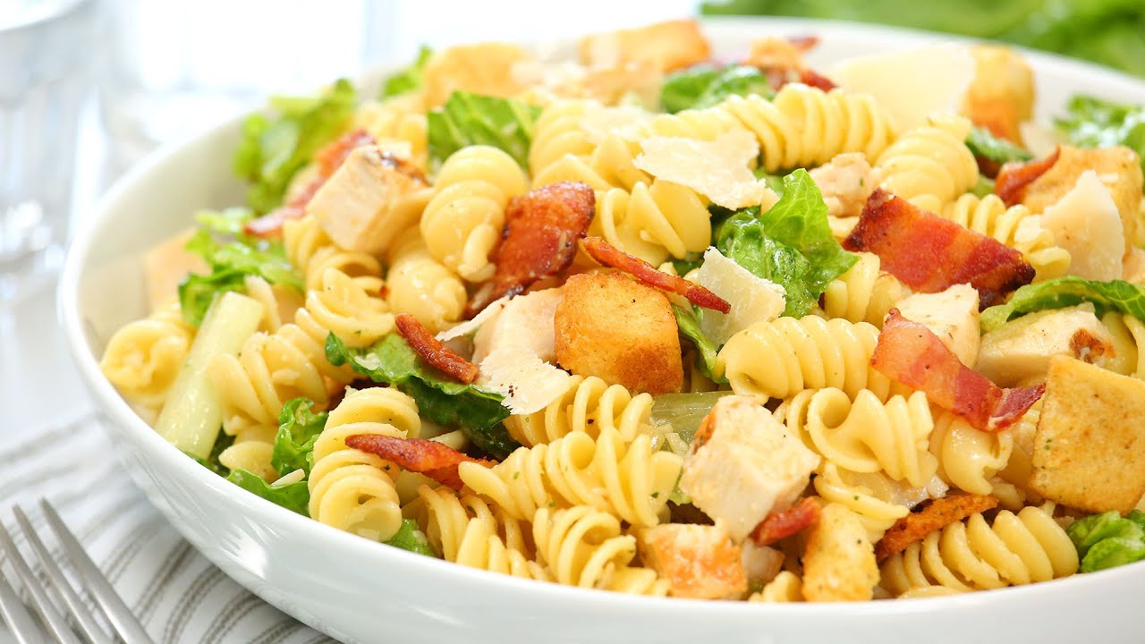 Make-Ahead Chicken Caesar Pasta Salad | Perfect for Meal Prepping! | The Domestic Geek