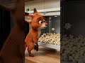 The Fox’s Popcorn Volcano #ViralShort #FunnyAnimation #PixarStyle #CuteAnimals #PopcornFail 🦊🍿