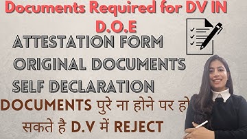 Required Documents for PRT /TGT DV | Document Verification Process #tgt #prt #pgt #doe #dsssb