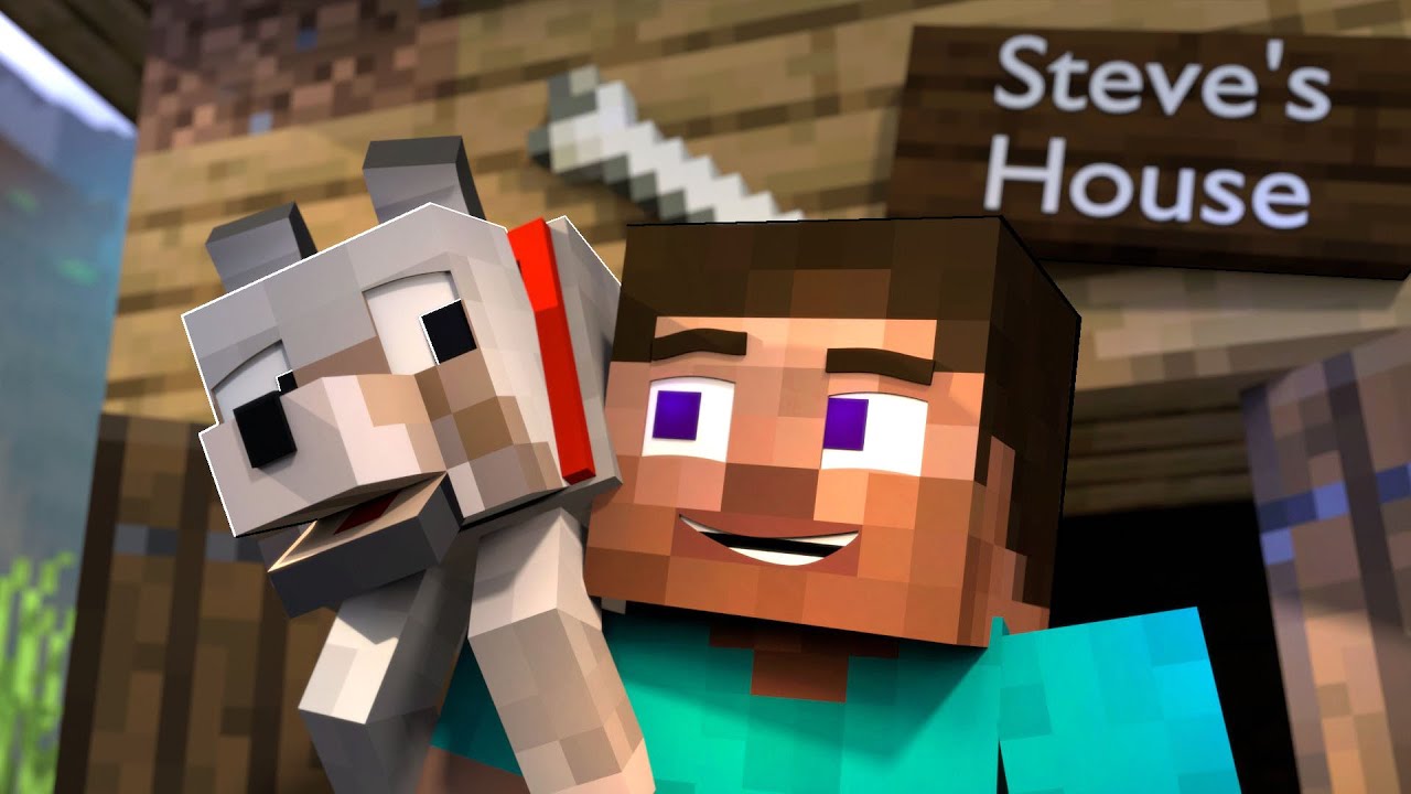 Steve & Wolf life - Full Animation - Minecraft