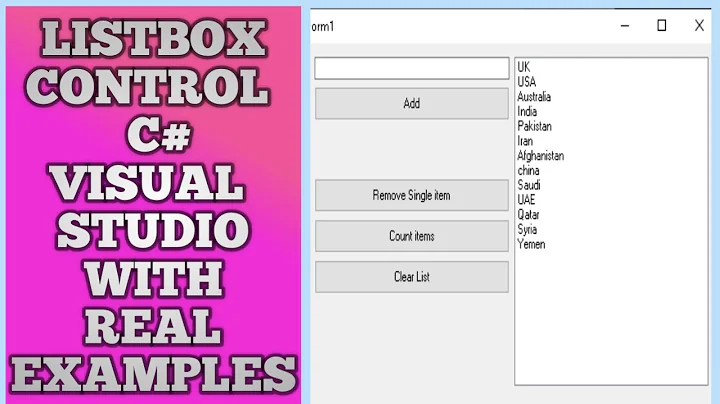 ListBox in C# | How to use List Box in C# Windows Form | C# ListBox Control