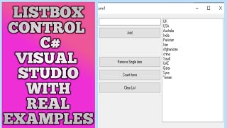 C# ListBox | ListBox C# | How to use List Box C# Windows Form | C# ListBox Control