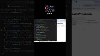 Form Validation 📝 in React 💻🚀 #shorts #ytshorts #codewithaswin #reactjs #formvalidation #forms