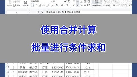 WPS Excel：使用合并计算，批量进行条件求和。#wps #excel