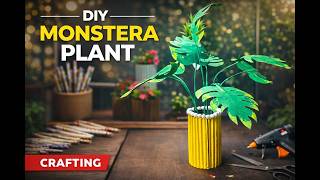 DIY Monstera Plant 🌿 | Easy Handmade Home Decor Craft Idea