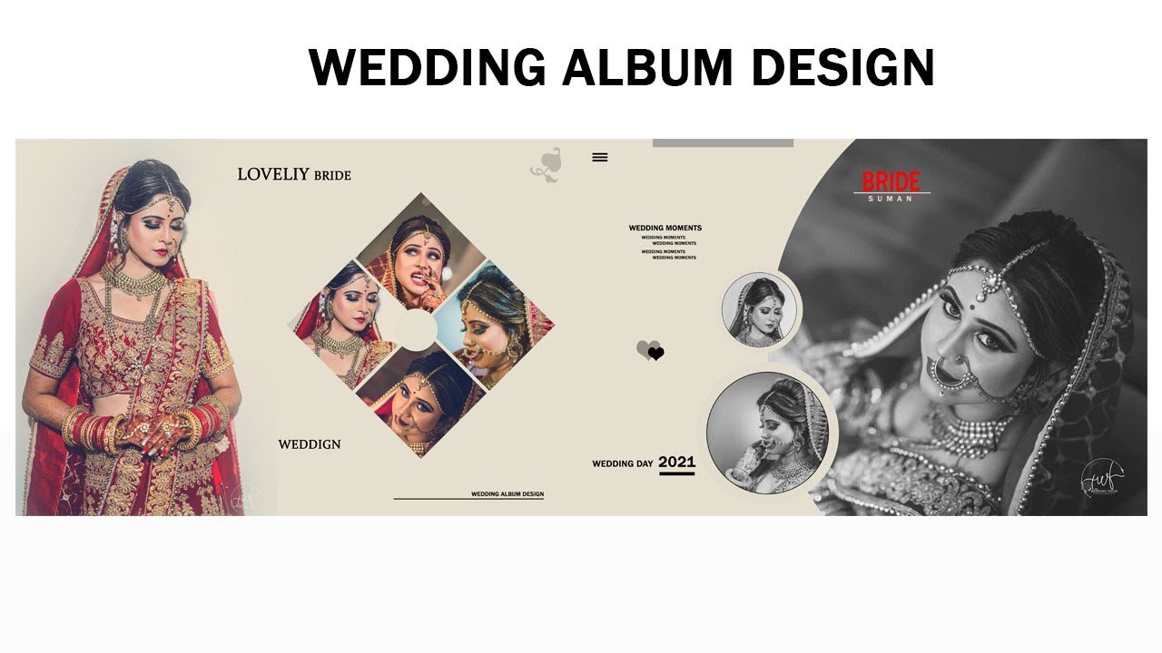 how to create wedding album design in Photoshop hindi tutorial 