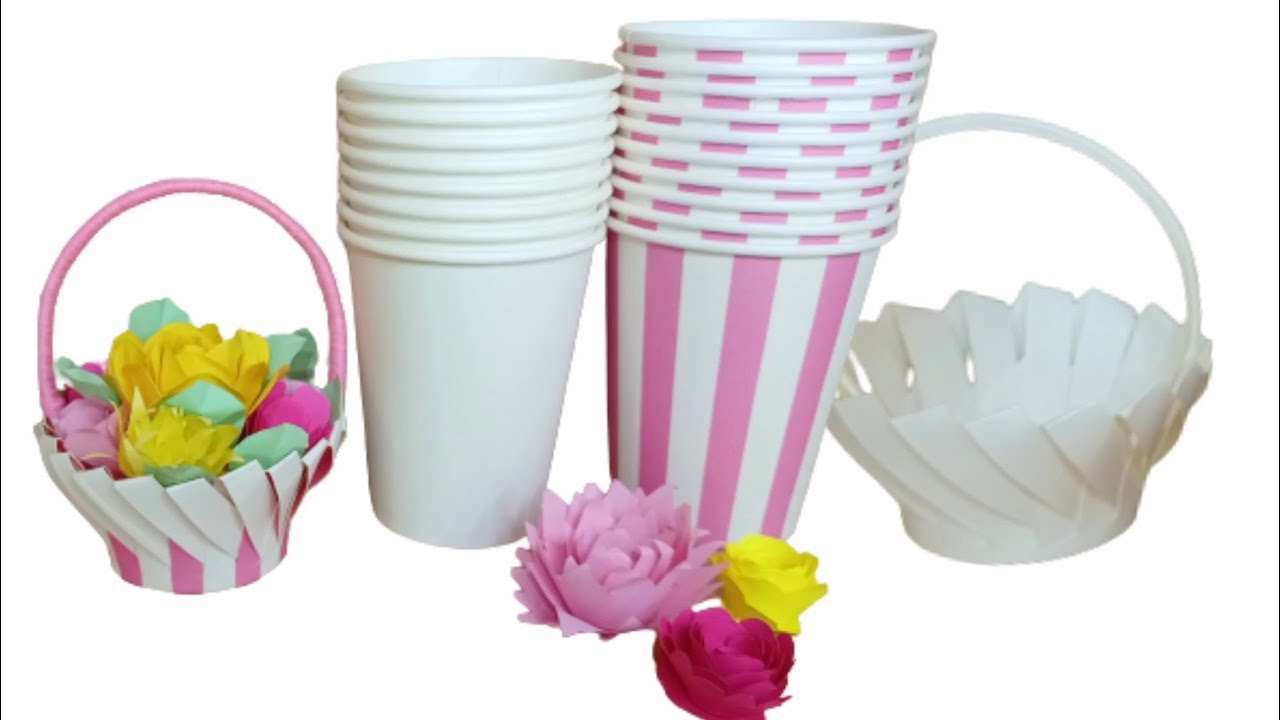 DIY BASKET FROM PAPERCUP || PERFECT FOR SOUVENIR GIVEAWAYS || PAPERCUP ...