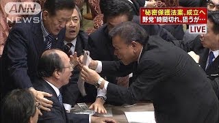 与党　きょう成立を・・・秘密保護法案委員会で強行採決(13/12/05)