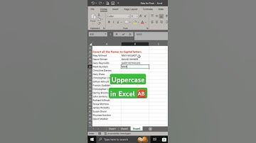 Covert text to uppercase in Microsoft Excel #uppercaseletter #excelformula #excelsolutions