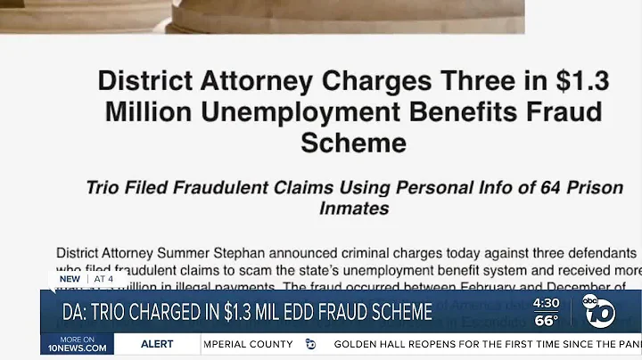 DA: Trio charged in $1.3 mil EDD fraud scheme