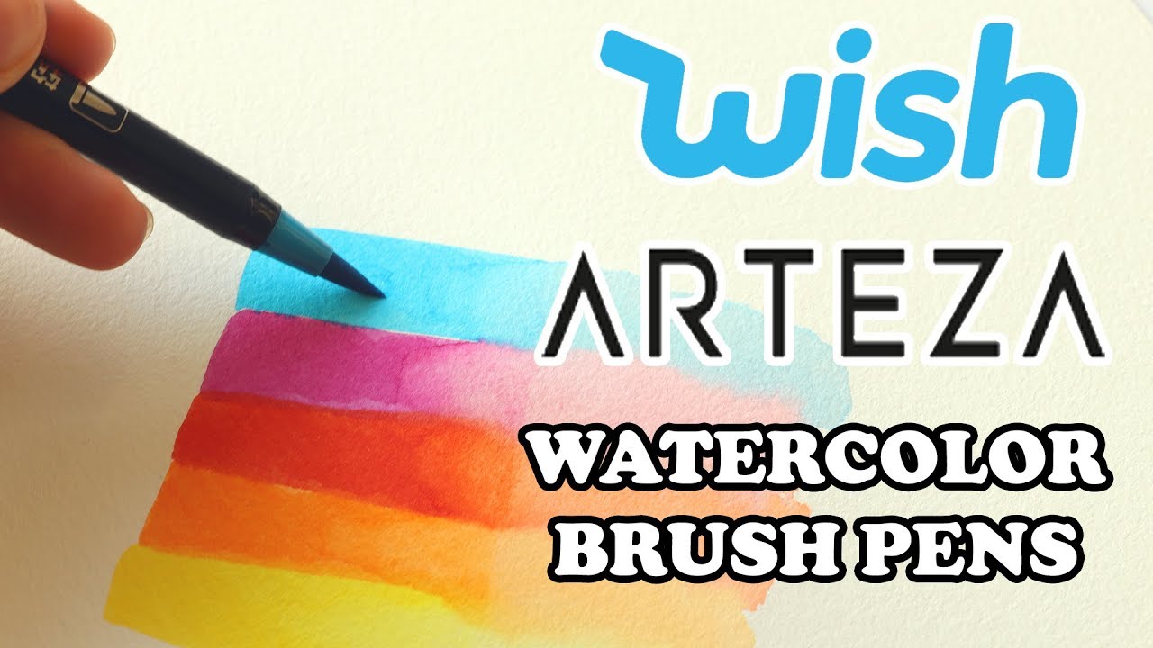 WATERCOLOR BRUSH PENS - Trying out brush pens by WISH and ARTEZA 